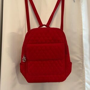 Red Vera Bradley Quilted Mini Backpack